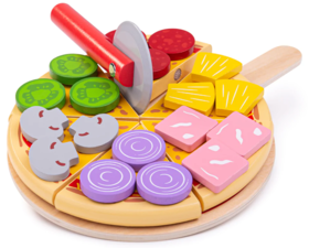 Drewniana Pizza do nauki krojenia BJ457 Bigjigs Toys