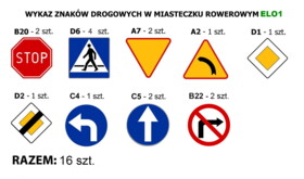 Zestaw znaków drogowych poziomy ELO1 16 sztuk