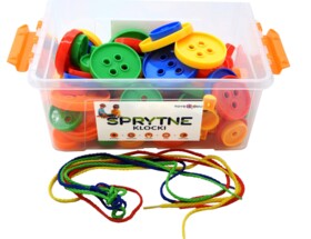 Sprytne klocki. Nawlekanka Guziki 72 elementy