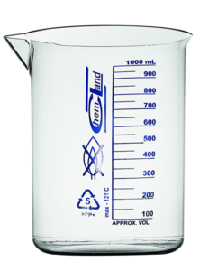 Zlewka niska z PP skala niebieska 500 ml