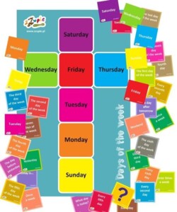 Mata edukacyjna Days of the week z 35 ruchomymi taflami