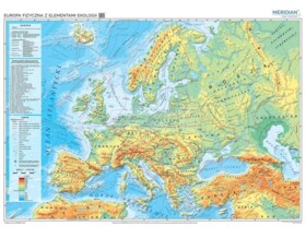 Mapa fizyczna Europy z elementami ekologii 200x150cm