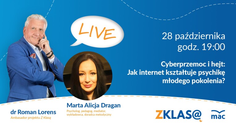[LIVE Z KLASĄ] Roman Lorens - Cyberprzemoc i hejt: Jak internet kształtuje psychikę młodego pokolenia?