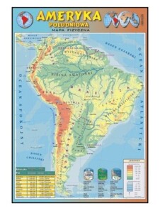 Mapa fizyczna Ameryki Południowej - plansza dydaktyczna
