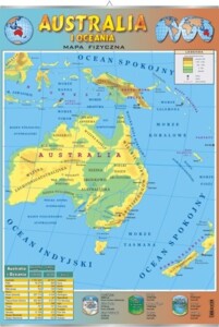Mapa fizyczna Australii - plansza dydaktyczna