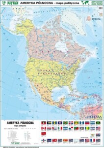 Dwustronna mapa fizyczna/polityczna Ameryki Północnej