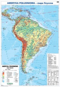 Dwustronna mapa fizyczna / polityczna Ameryki Południowej 1:8 150 000
