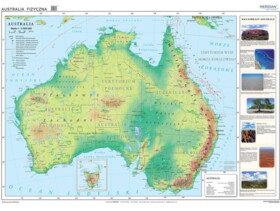 Australia - mapa fizyczna 200x150 cm