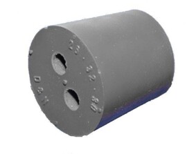 Korek gumowy kauczukowy szary 2 otwory 29x35x30 mm