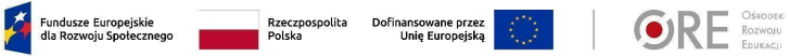 Logotypy: Fundusze Europejskie, Dofinansowane przez Unię Europejską, ORE